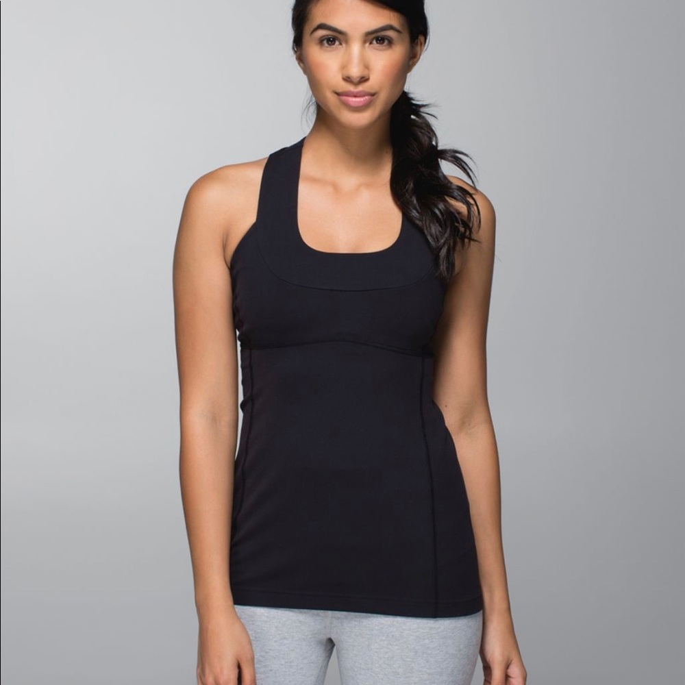 Lululemon Black Scoop Neck Tank with Built-In Support